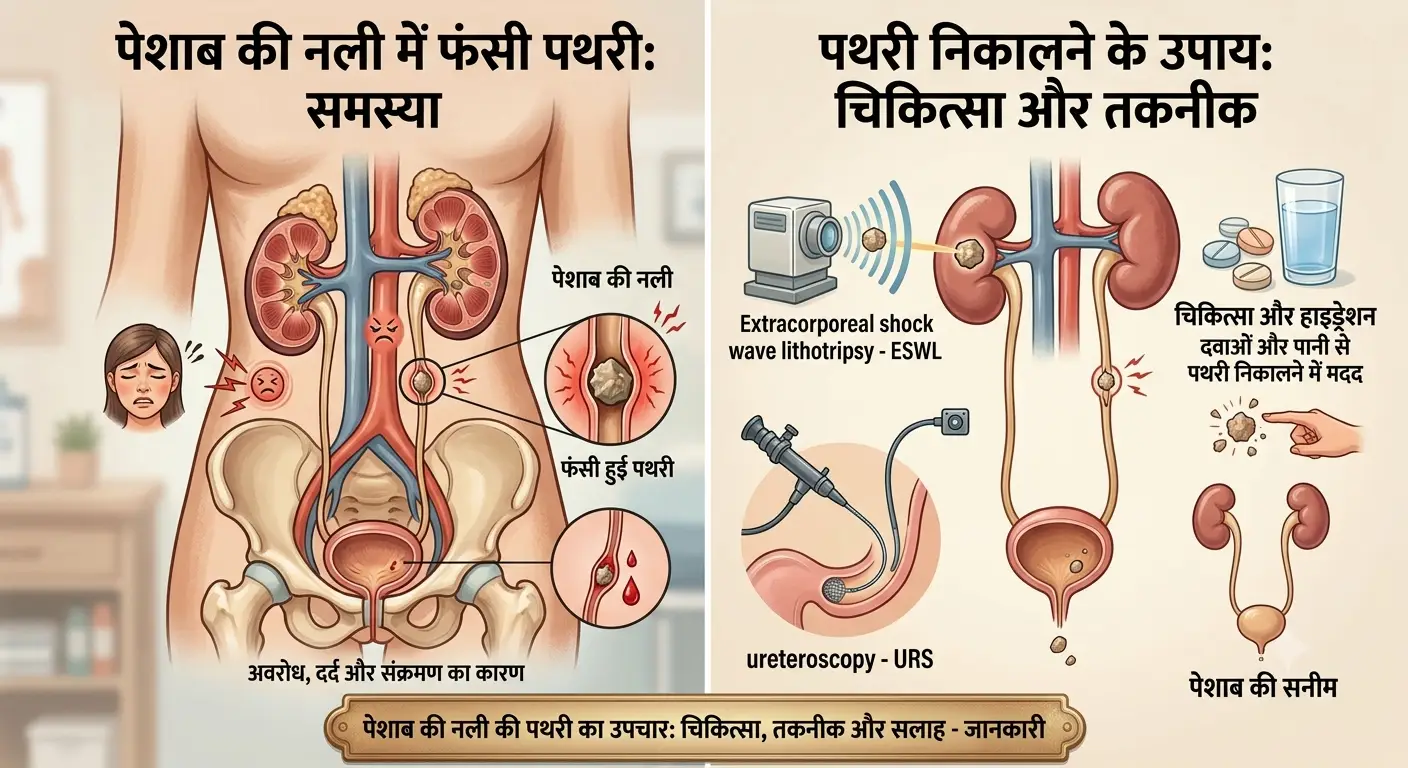 पेशाब की नली में फंसी पथरी कैसे निकाले